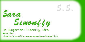 sara simonffy business card